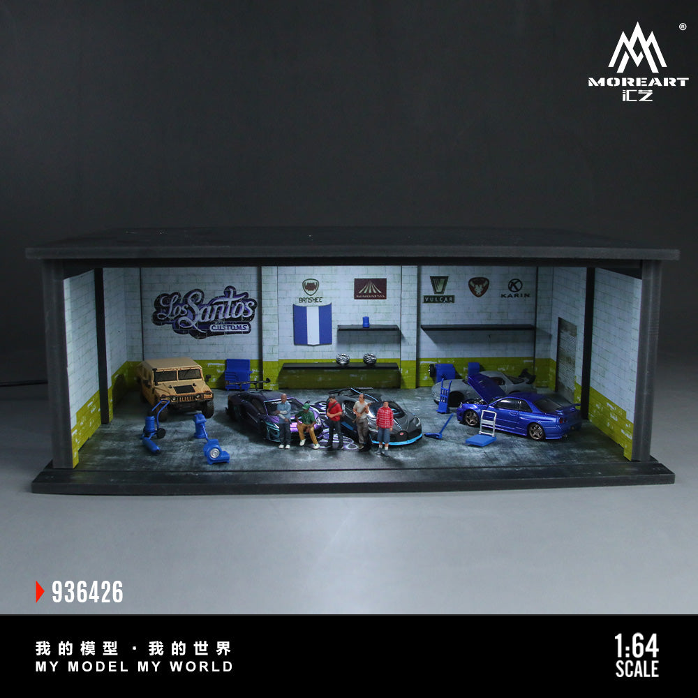 MoreArt 1:64 Diorama Grand Theft Auto Los Santos Customs Scene w/ Accessories