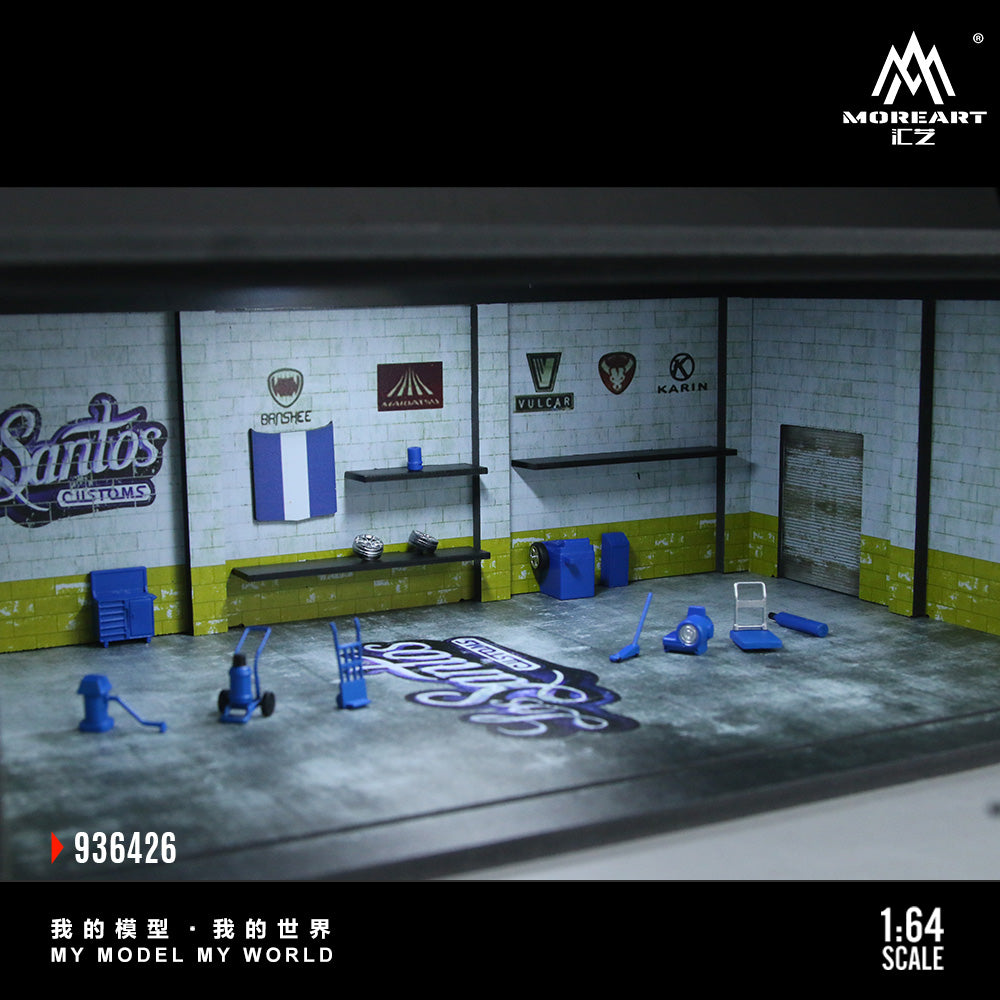 MoreArt 1:64 Diorama Grand Theft Auto Los Santos Customs Scene w/ Accessories