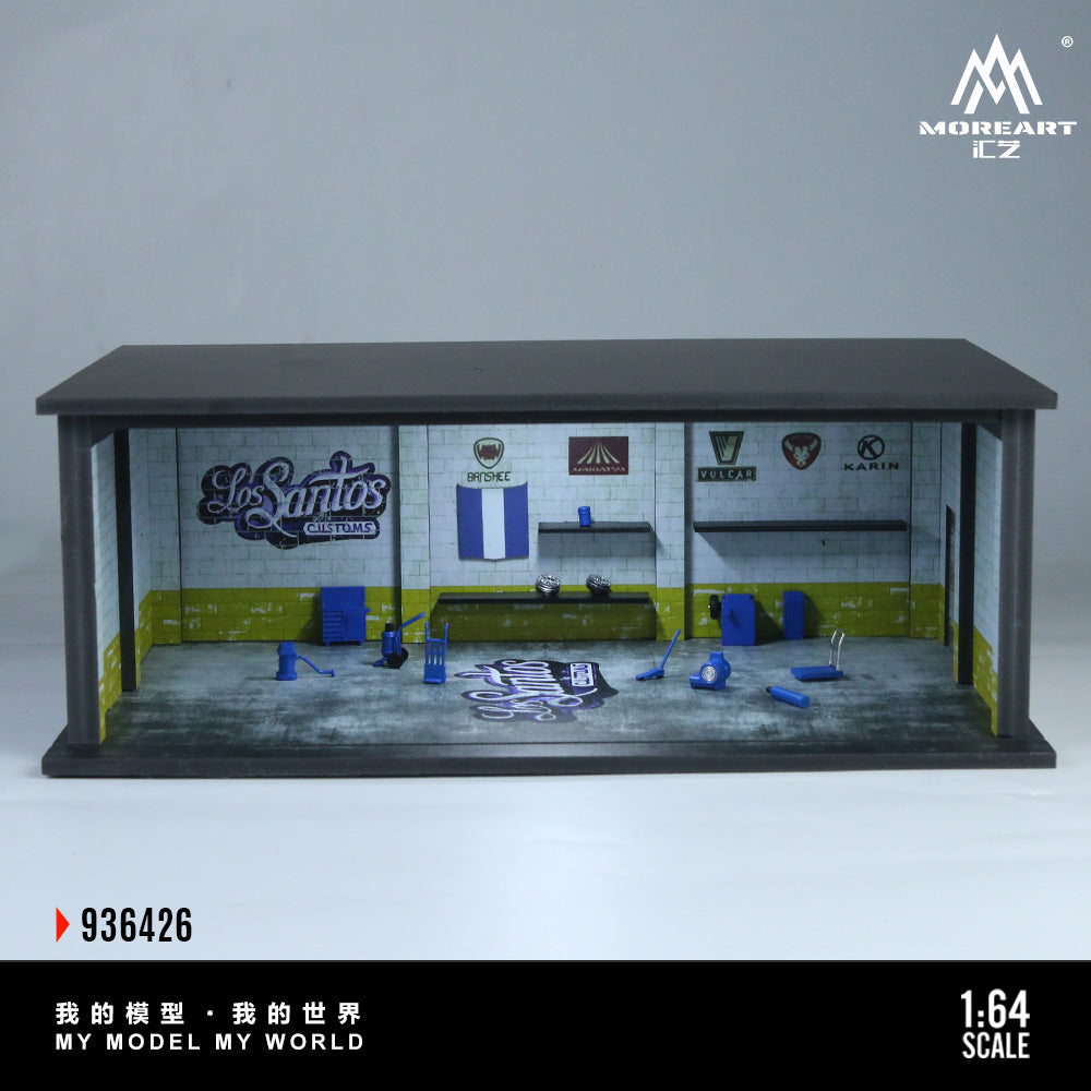 MoreArt 1:64 Diorama Grand Theft Auto Los Santos Customs Scene w/ Accessories
