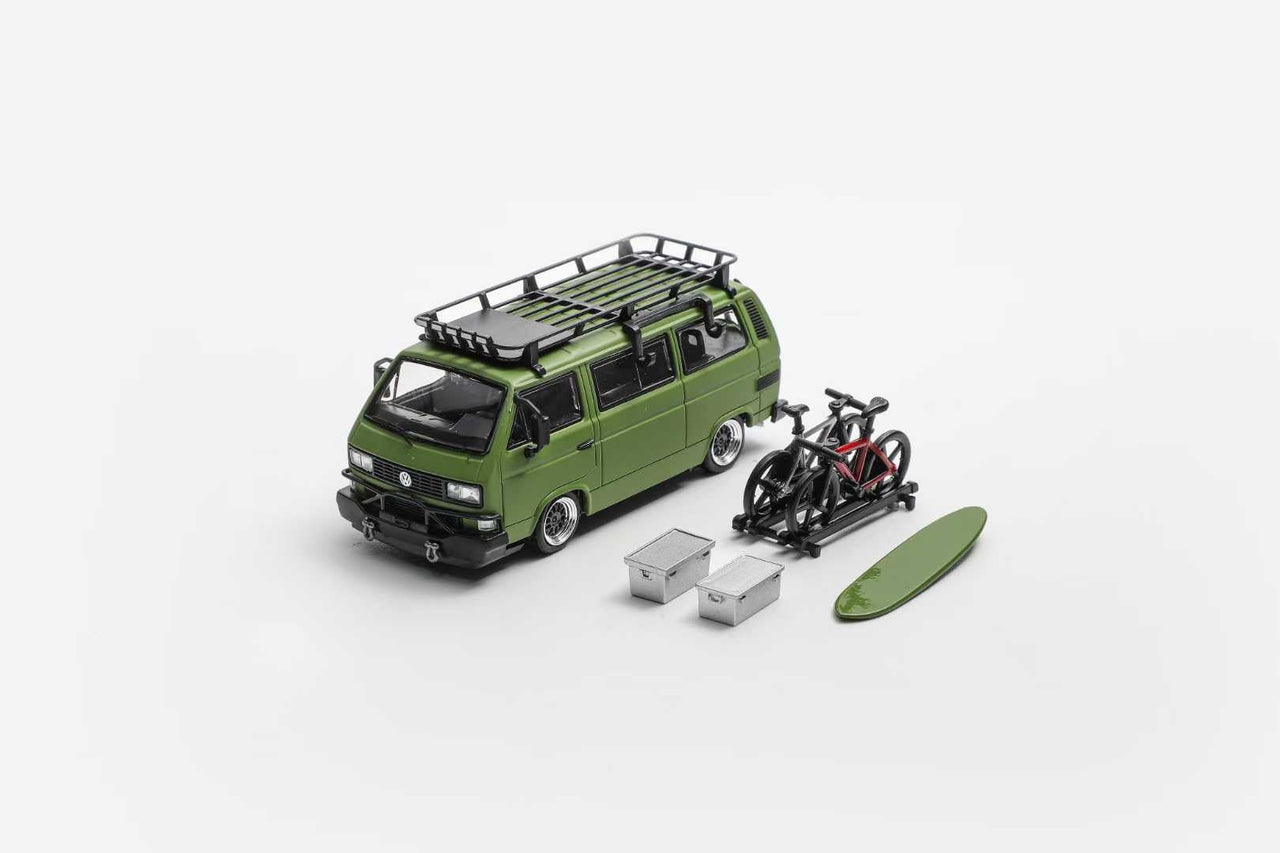 Mortal 1:64 VW T3 Lowrider w/ BBS Wheels Army Green