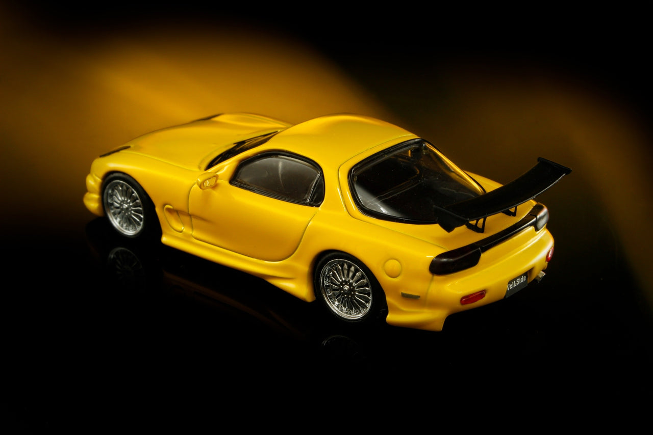 Mortal 1:64 Veilside Mazda RX7 GT WING Yellow