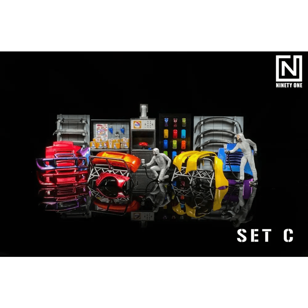 NinetyOne1:64 Spray Paint & Car Parts Set