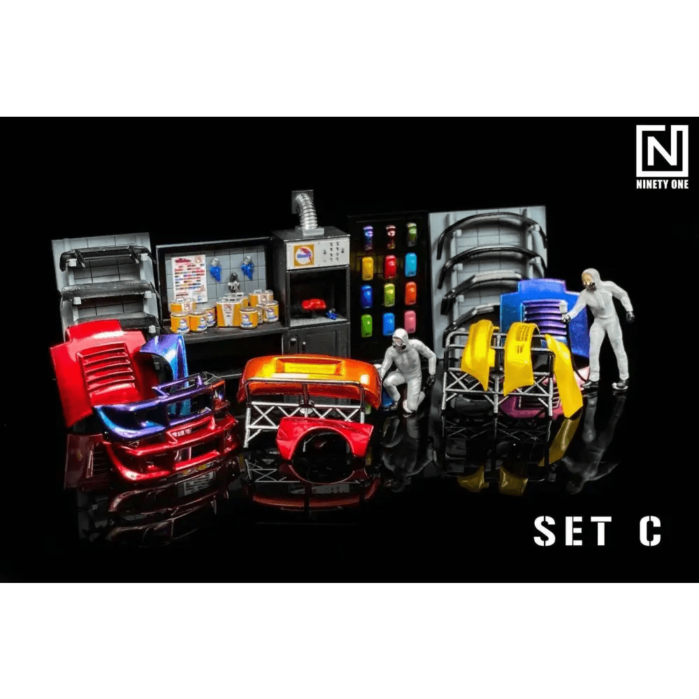 NinetyOne1:64 Spray Paint & Car Parts Set