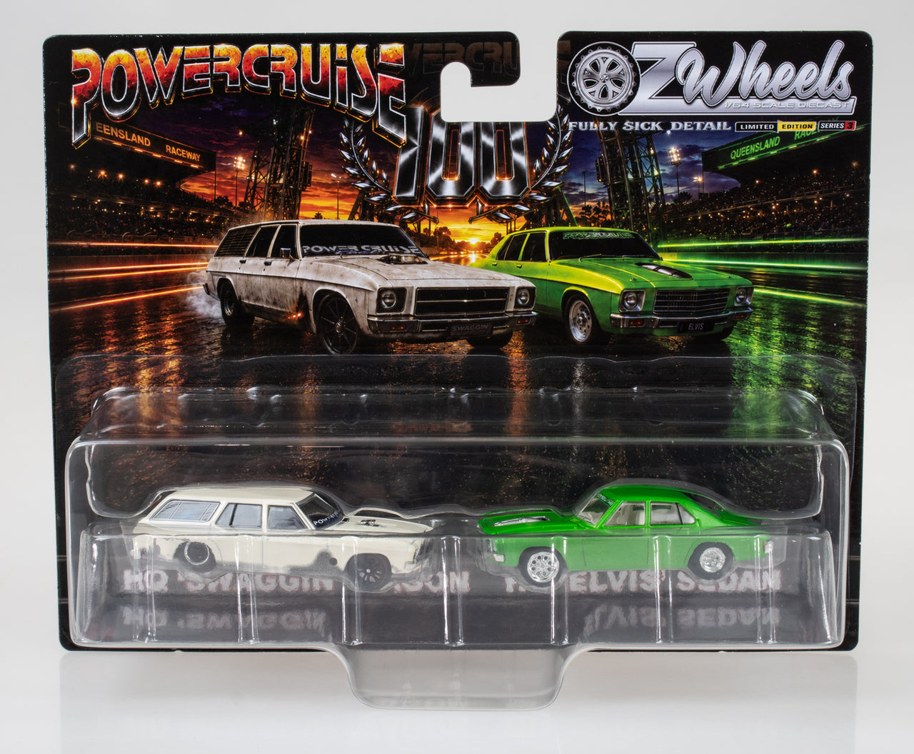 (PRE-ORDER) Oz Wheels 1:64 Power Cruise 100 Holden HQ Twin Set - HQ Station Wagon & HQ 4 Door Monaro