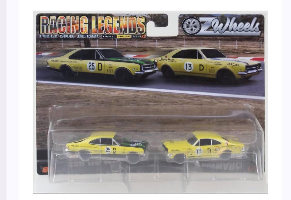 Oz Wheels 1:64 Hauling Kids and Ripping Skids Racing Legends #25D HK Monaro & #13D HK Monaro Yellow