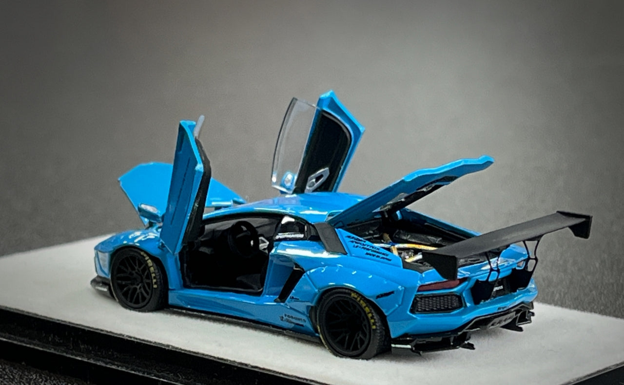 PGM 1:64 Lamborghini LBWK LP700 Blue Luxury w/ Turntable – Little Luca ...