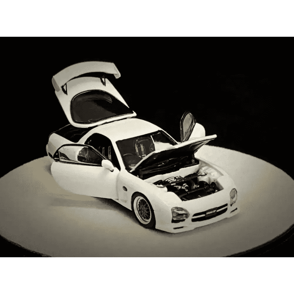 PGM 1:64 Mazda RX-7 FD3S White Luxury w/Turntable