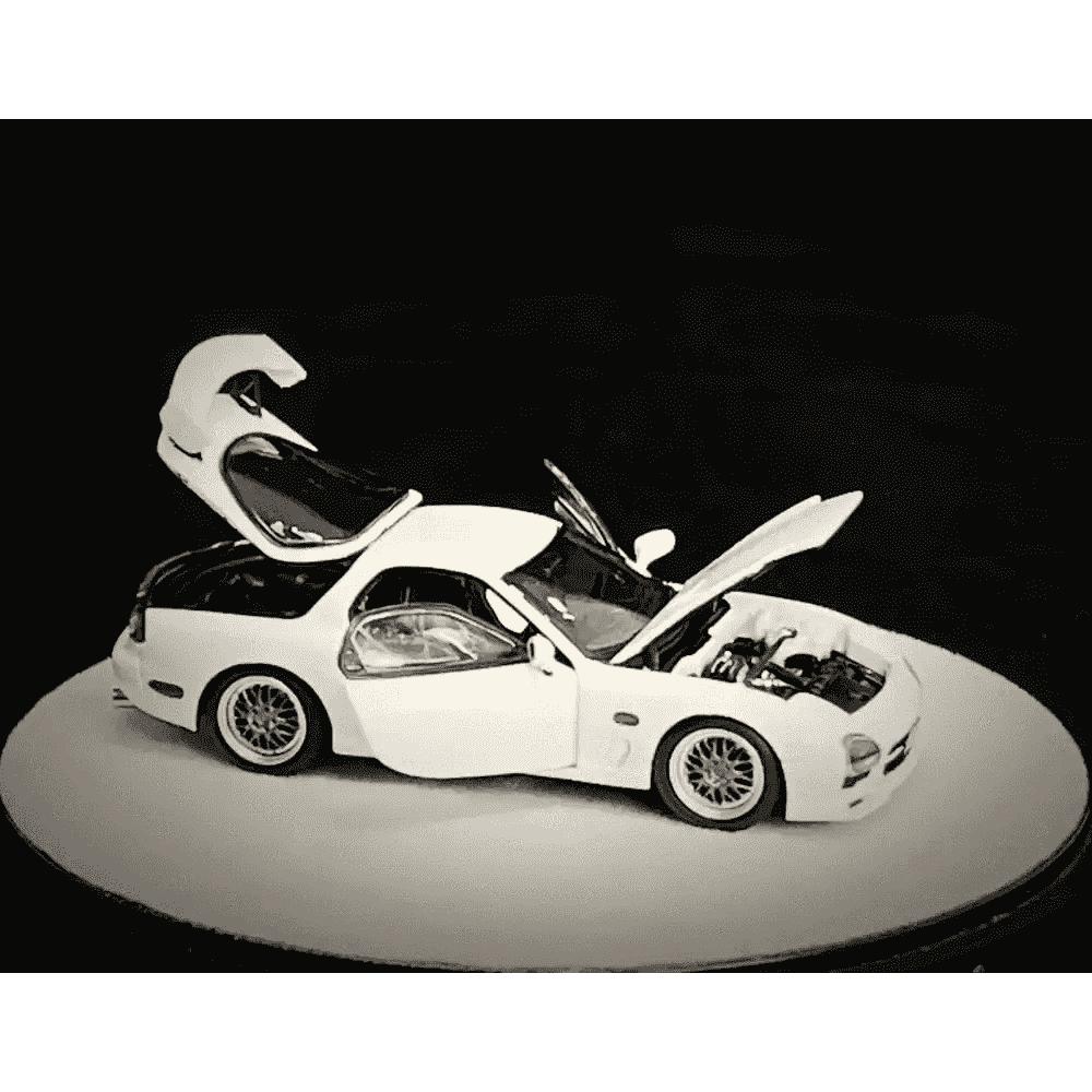 PGM 1:64 Mazda RX-7 FD3S White Luxury w/Turntable