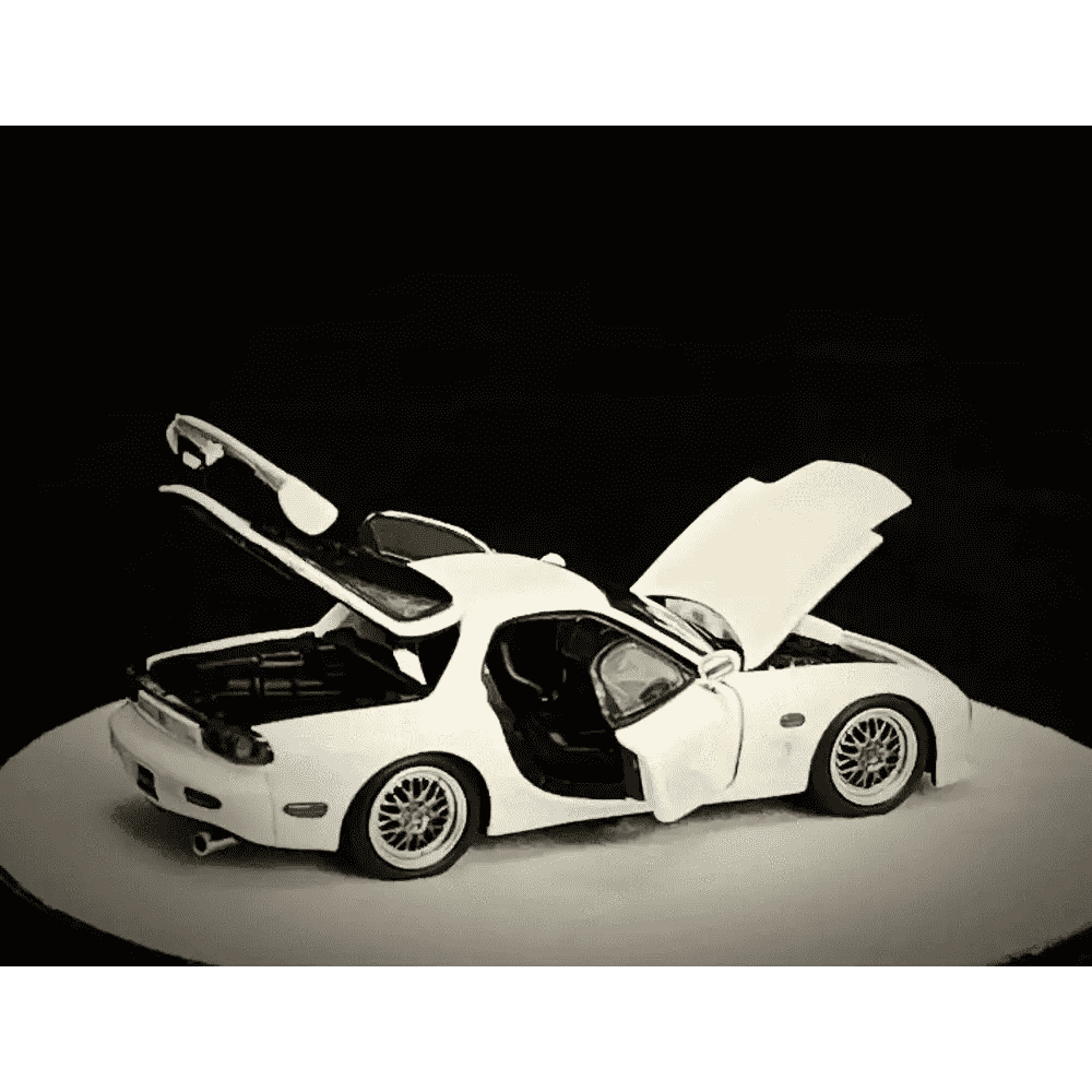 PGM 1:64 Mazda RX-7 FD3S White Luxury w/Turntable