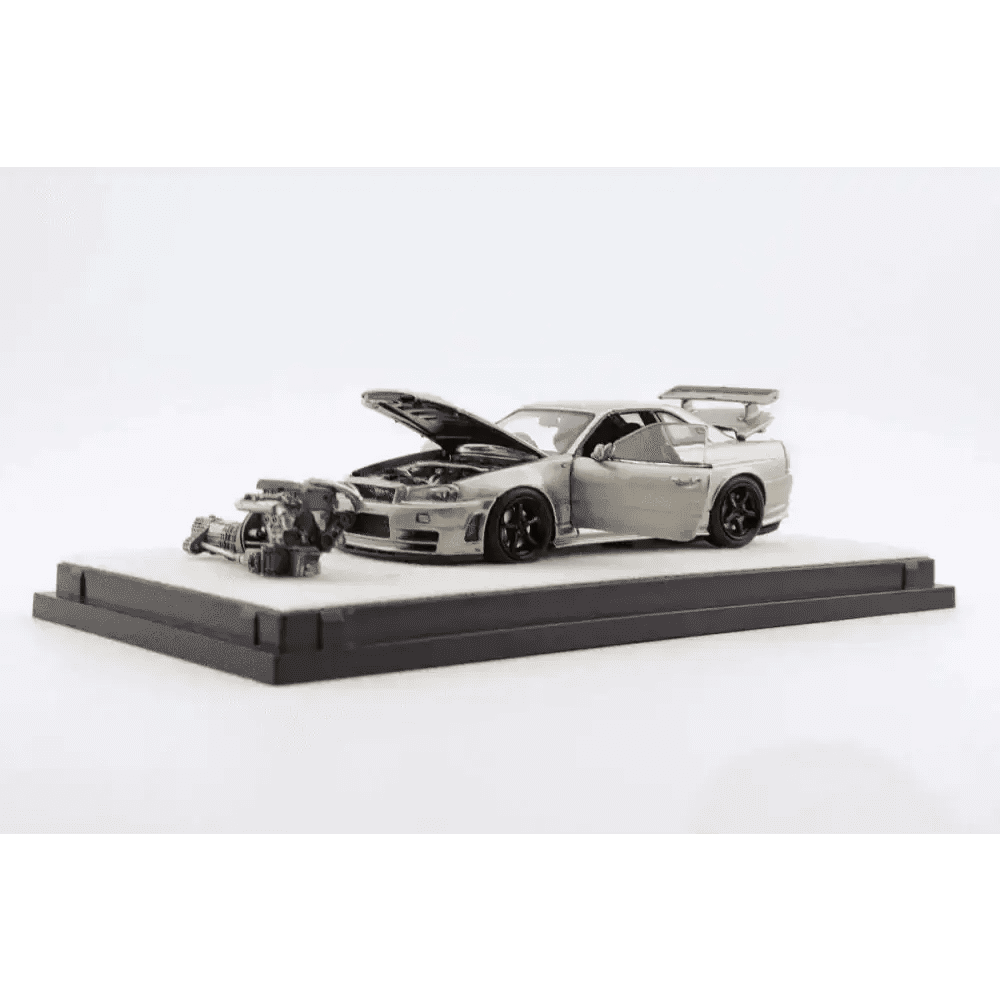 PGM 1:64 Nissan GT-R R34 Z-Tune Jade Green with Engine