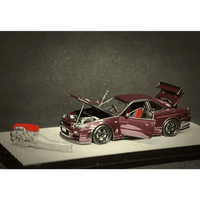 Thumbnail for PGM 1:64 Nissan GT-R R34 Z-Tune Midnight Purple w/ Engine