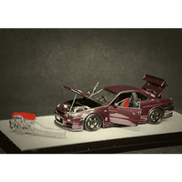 Thumbnail for PGM 1:64 Nissan GT-R R34 Z-Tune Midnight Purple w/ Engine