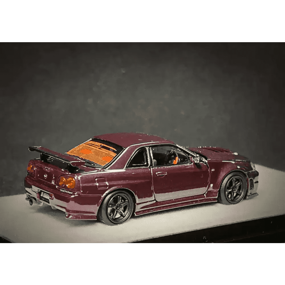 PGM 1:64 Nissan GT-R R34 Z-Tune Midnight Purple w/ Engine