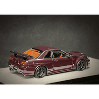 Thumbnail for PGM 1:64 Nissan GT-R R34 Z-Tune Midnight Purple w/ Engine