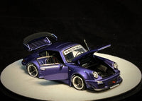 Thumbnail for PGM 1:64 Porsche RWB930 Violet Purple Luxury w/ Turntable