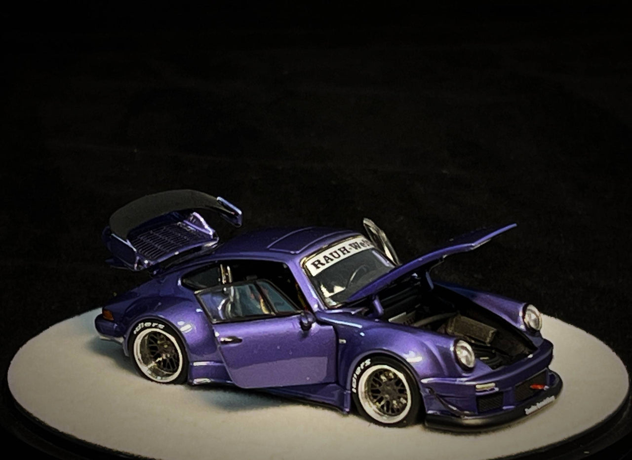 PGM 1:64 Porsche RWB930 Violet Purple Luxury w/ Turntable