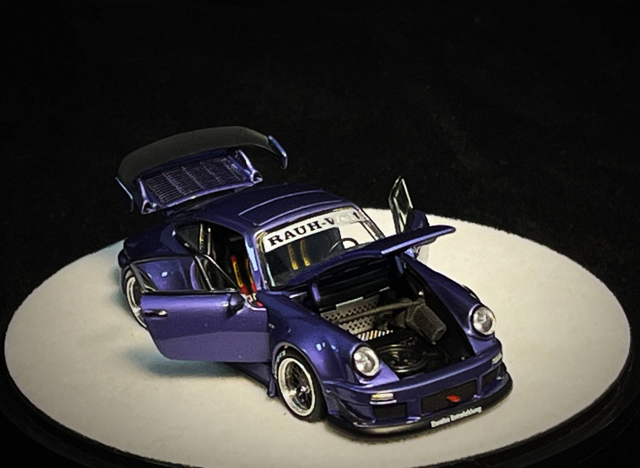 PGM 1:64 Porsche RWB930 Violet Purple Luxury w/ Turntable