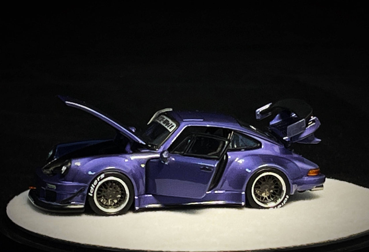 PGM 1:64 Porsche RWB930 Violet Purple Luxury w/ Turntable