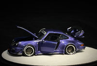 Thumbnail for PGM 1:64 Porsche RWB930 Violet Purple Luxury w/ Turntable