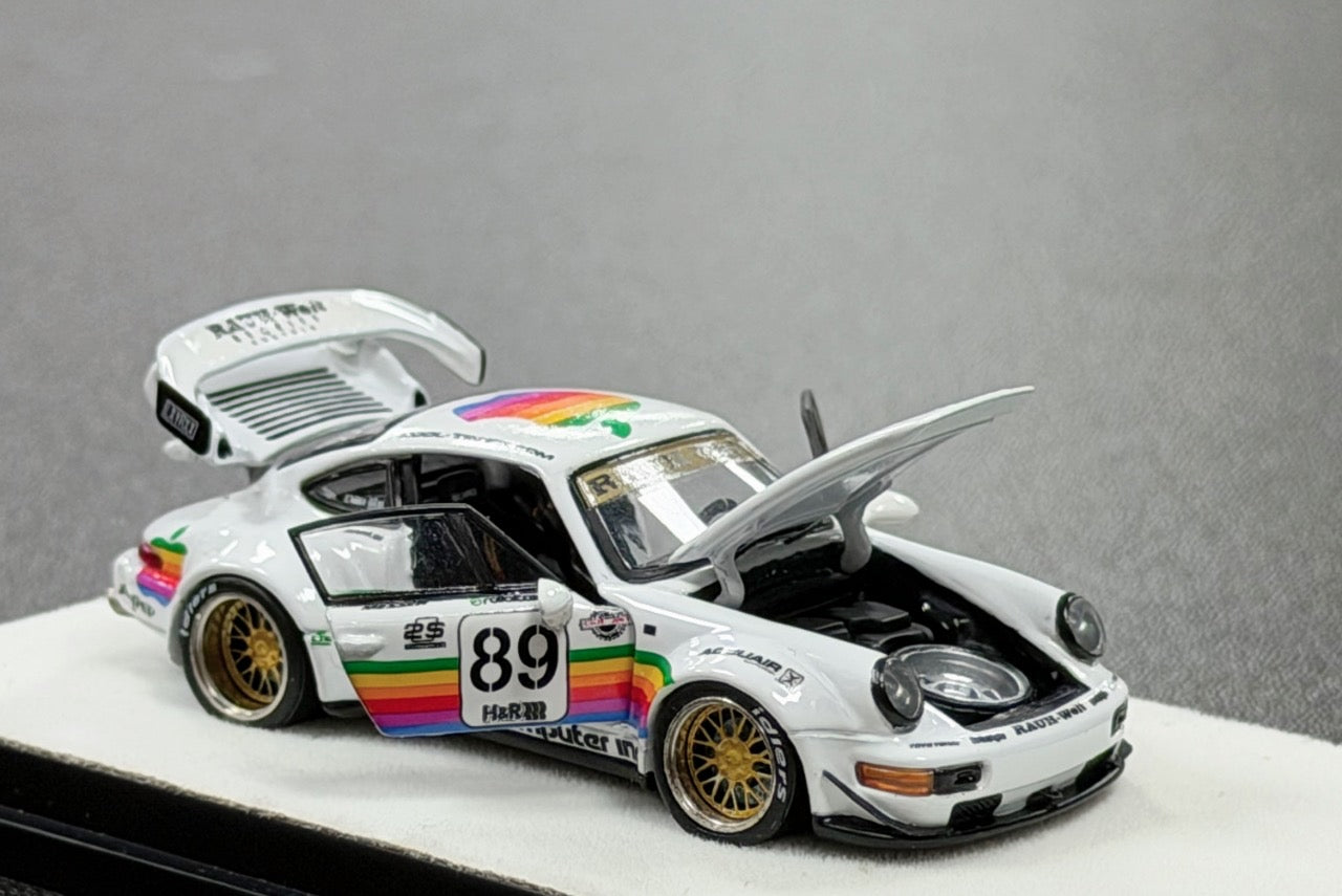 PGM 1:64 Porsche RWB964 89# White Apple