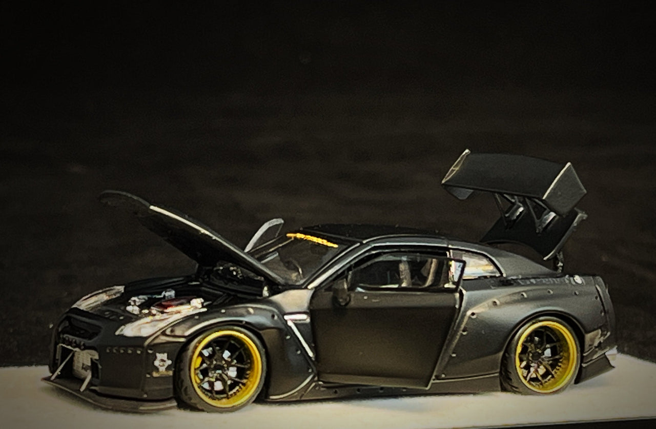 PGM 1:64 Rocket Bunny Nissan GTR R35 Matte Black