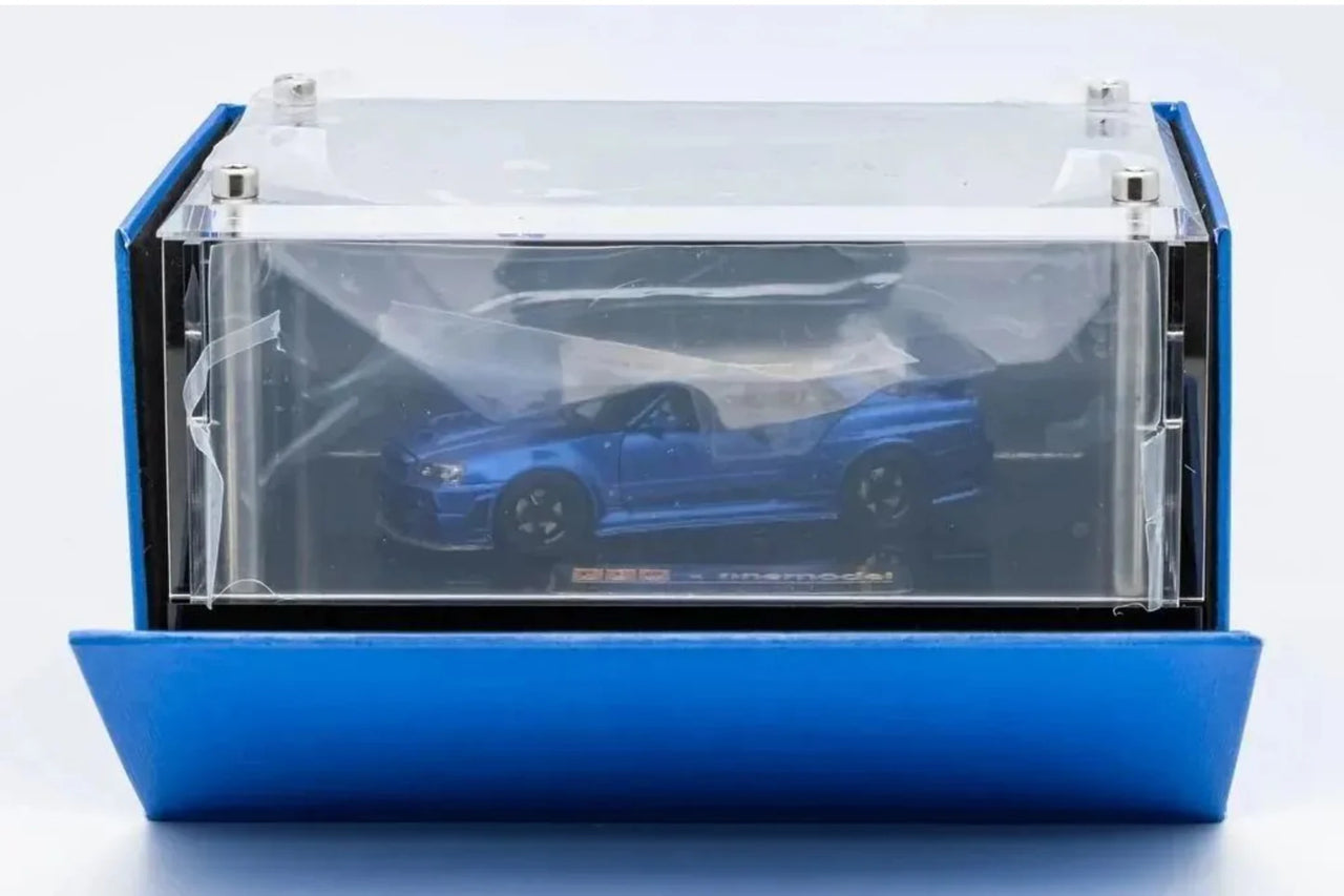 PGM X OneModel 1:43 Nissan Skyline GT-R R34 Z-Tune Bayside Blue w/ Engine Luxury
