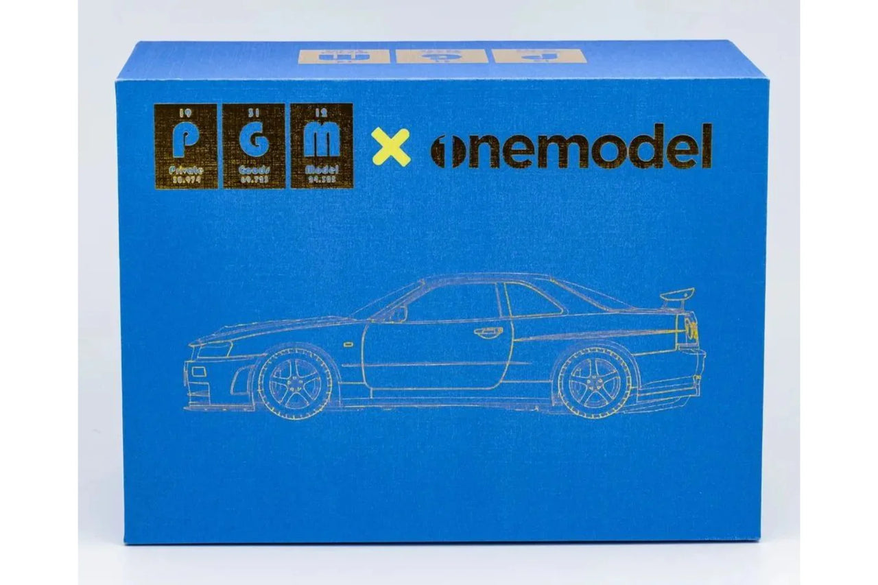 PGM X OneModel 1:43 Nissan Skyline GT-R R34 Z-Tune Bayside Blue w/ Engine Luxury