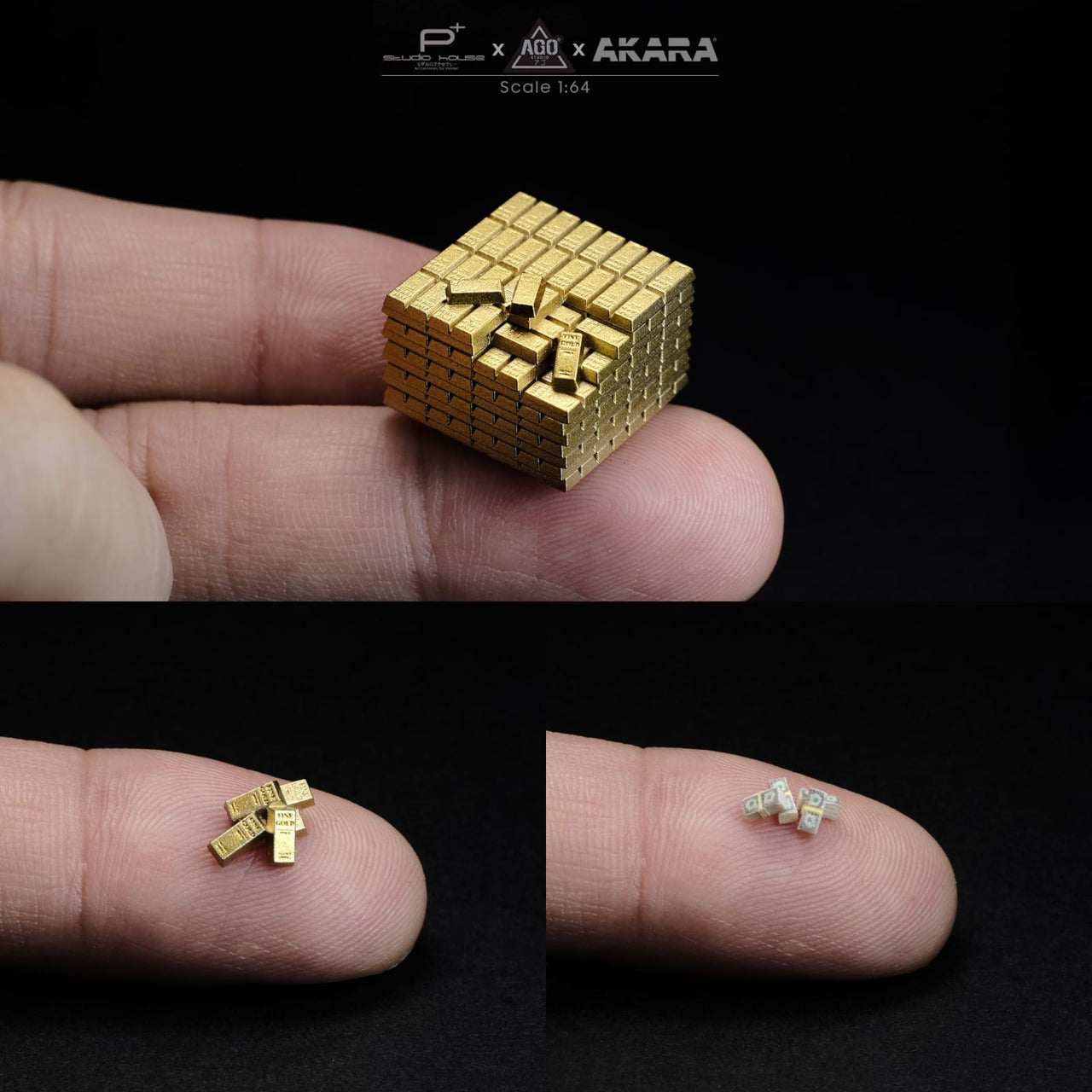 PRE-ORDER Akara x Studio House 1:64 Gold Bars & Bank Notes Pallet