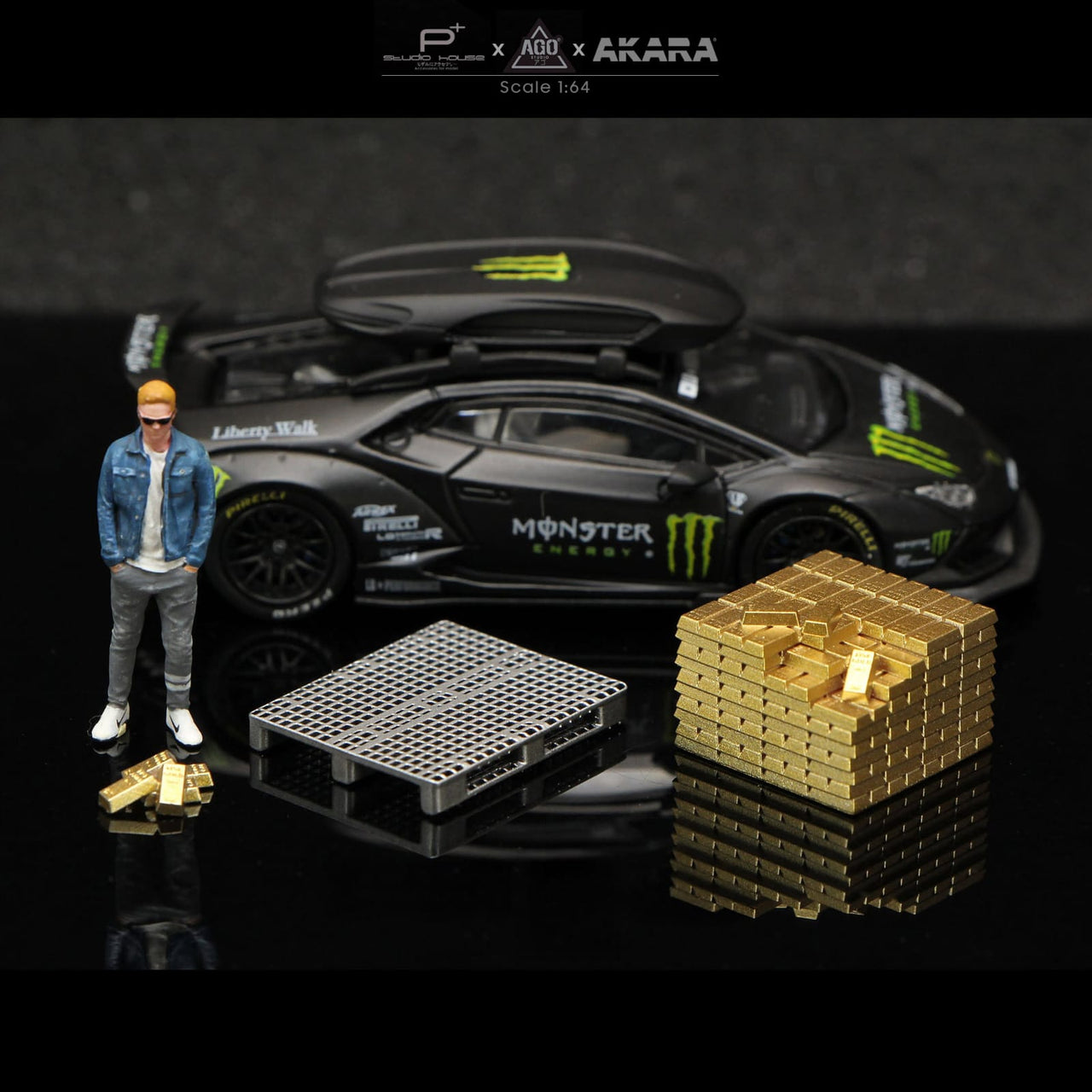 PRE-ORDER Akara x Studio House 1:64 Gold Bars & Bank Notes Pallet