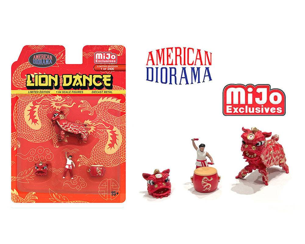American Diorama 1:64 Lion Dance Chinese Lunar New Year Dragon Set