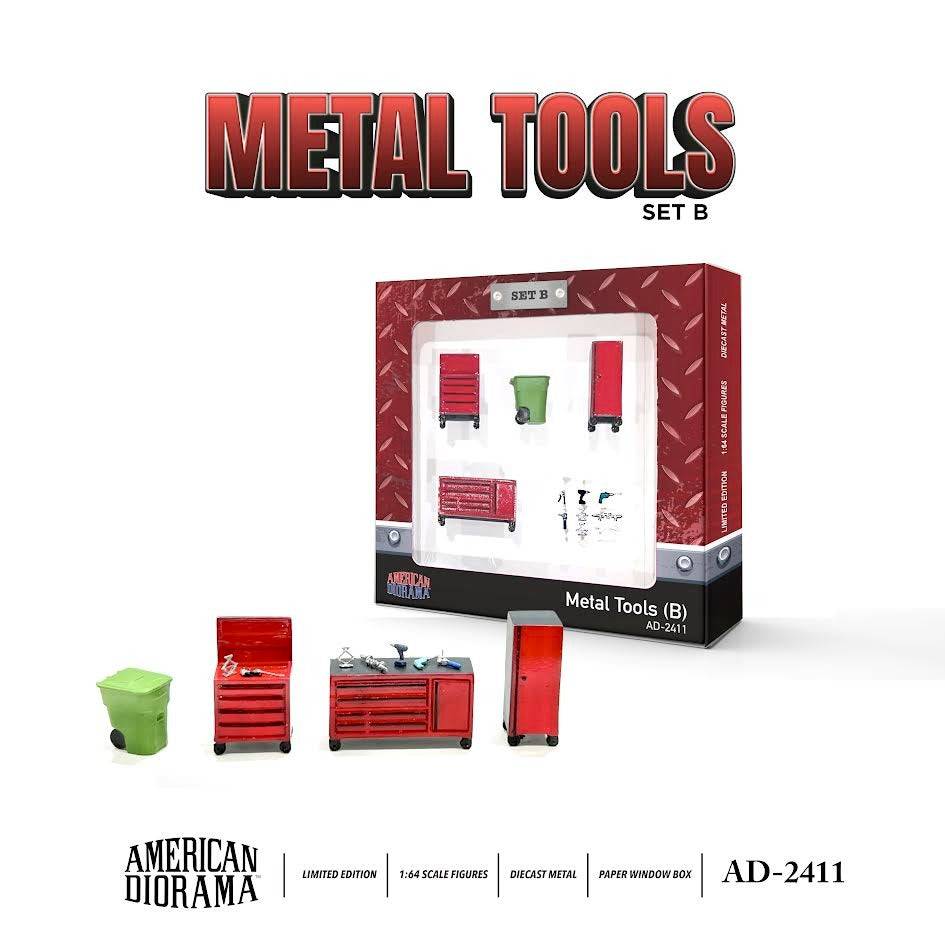 PRE-ORDER American Diorama 1:64 Metal Tools – Set B