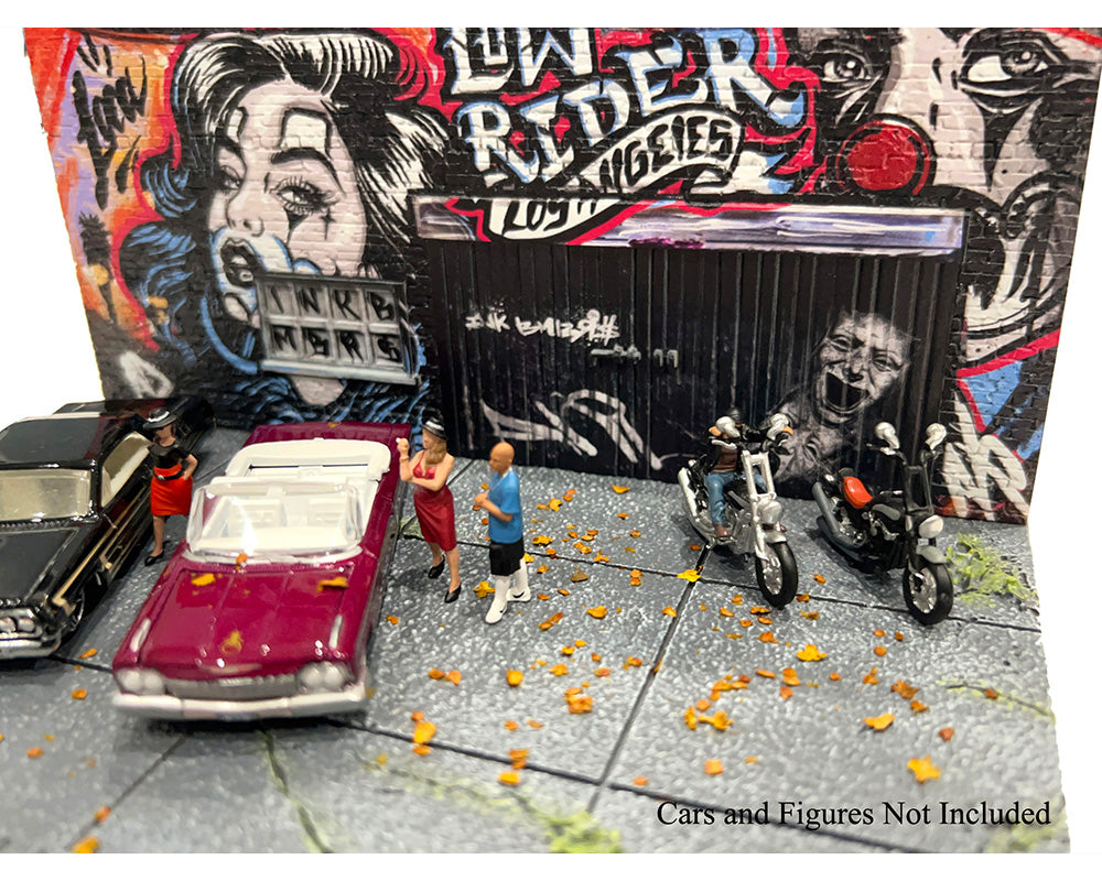 PRE-ORDER American Diorama 1:64 MiJo Exclusives LA Street Art Diorama Lowrider – Limited Edition