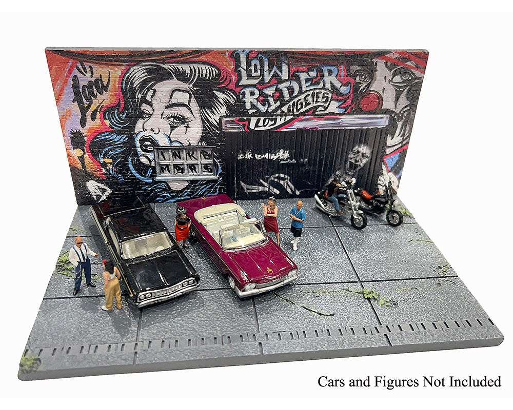 PRE-ORDER American Diorama 1:64 MiJo Exclusives LA Street Art Diorama Lowrider – Limited Edition