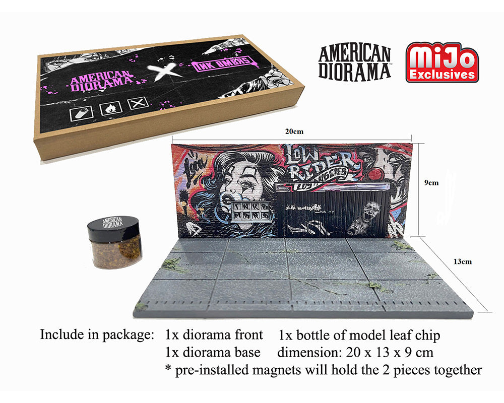 PRE-ORDER American Diorama 1:64 MiJo Exclusives LA Street Art Diorama Lowrider – Limited Edition