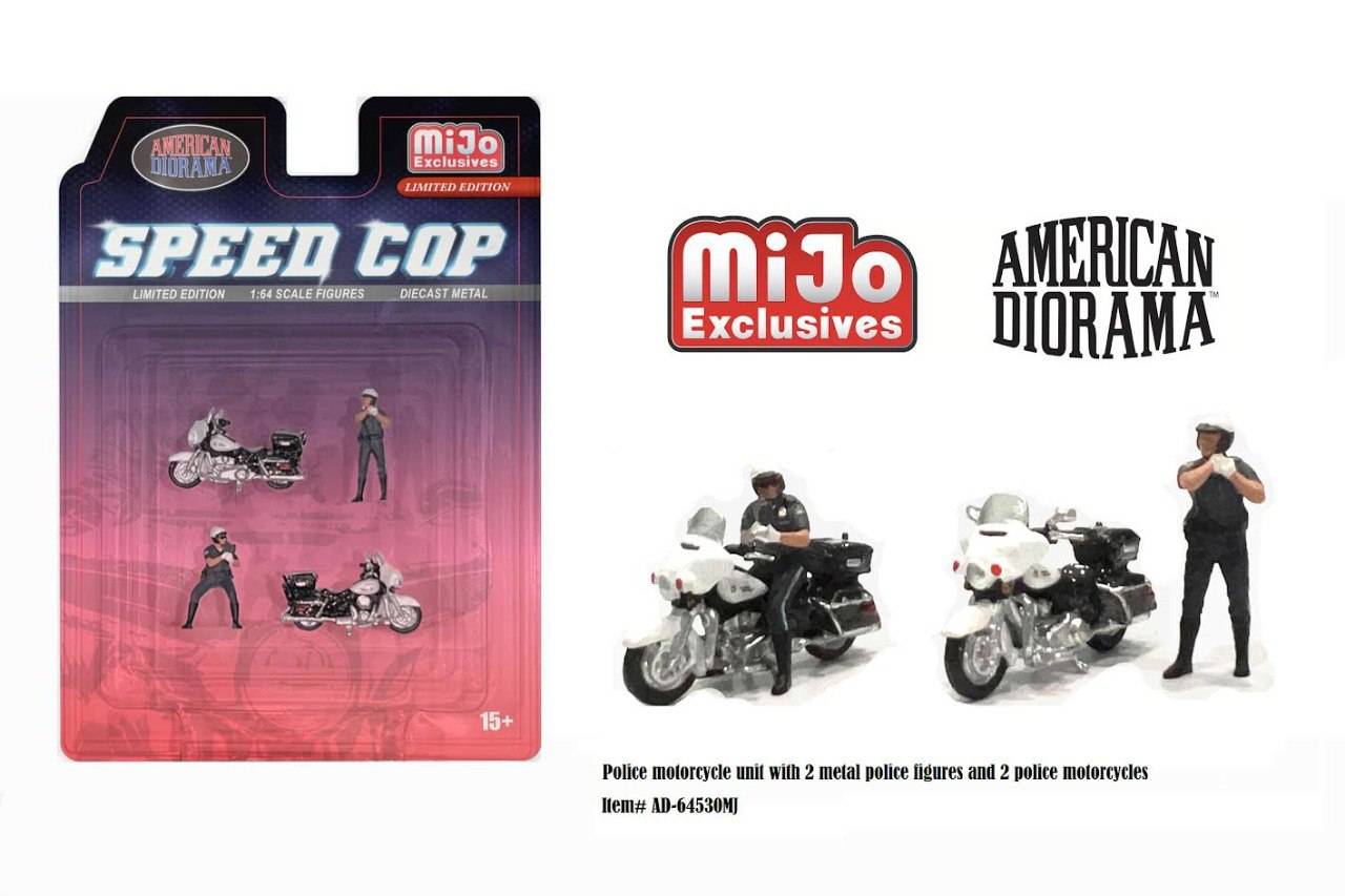 PRE-ORDER American Diorama 1:64 Speed Cop Police Motorcycles