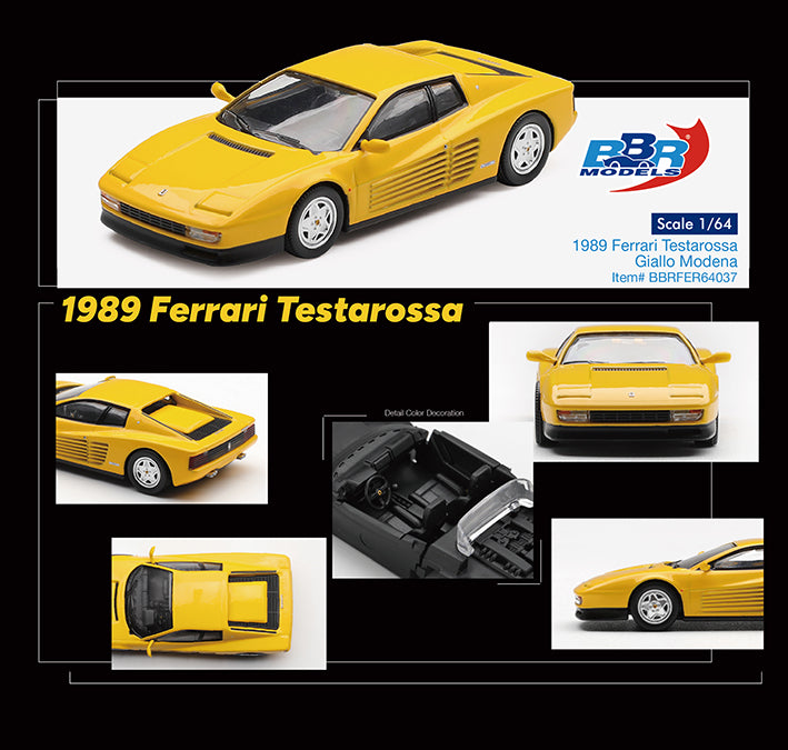 PRE-ORDER BBR Models 1:64 1989 Ferrari Testarossa Giallo Modena BBRFER64037