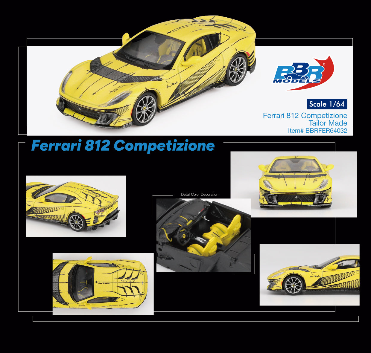 PRE-ORDER BBR Models 1:64 Ferrari 812 Competizione Tailor Made BBRFER64032