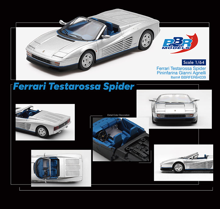 PRE-ORDER BBR Models 1:64 Ferrari Testarossa Spider Pininfarina Gianni Agnelli BBRFER64039