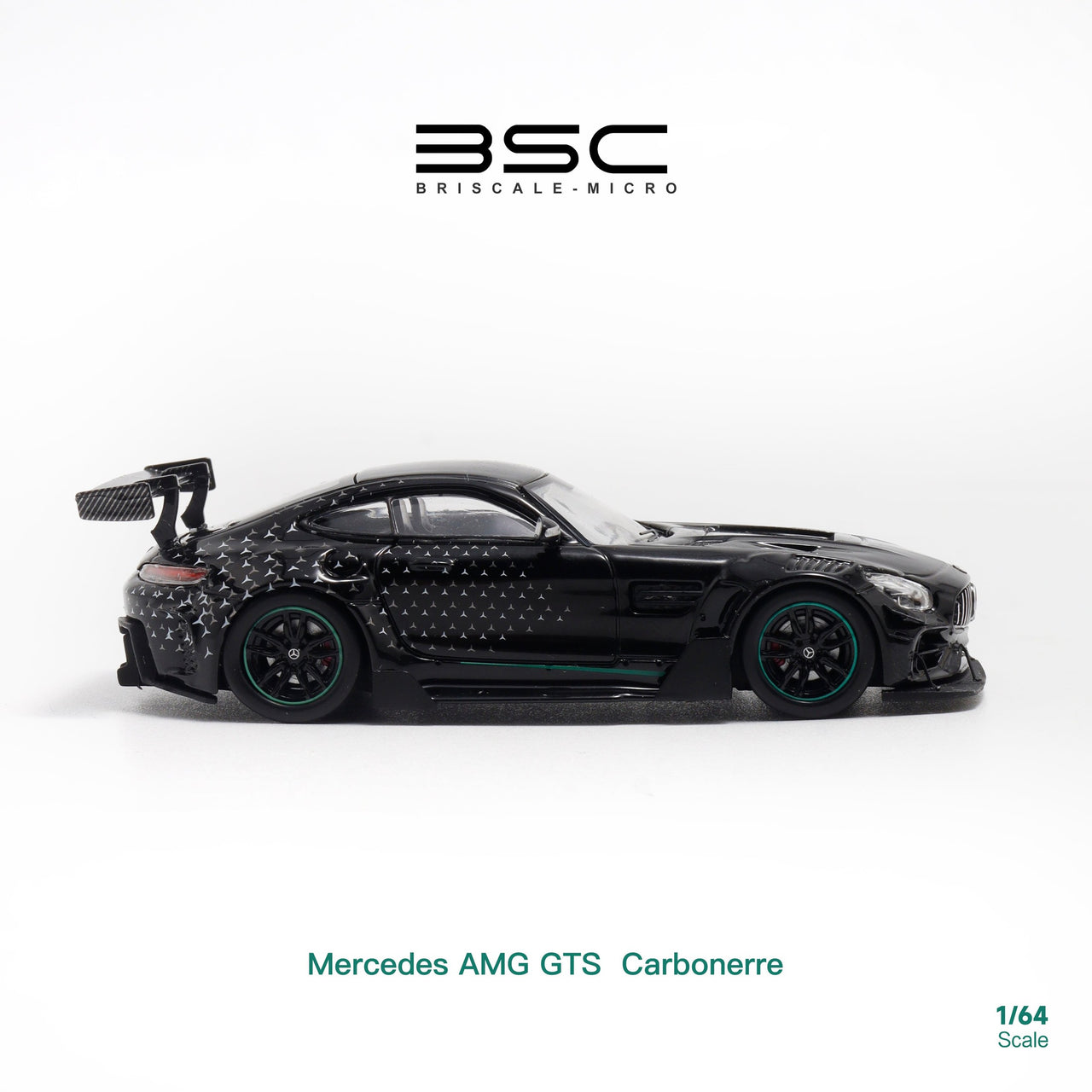 PRE-ORDER Bri Scale Micro 1:64 Mercedes Benz AMG GTS Black Star Livery Copy