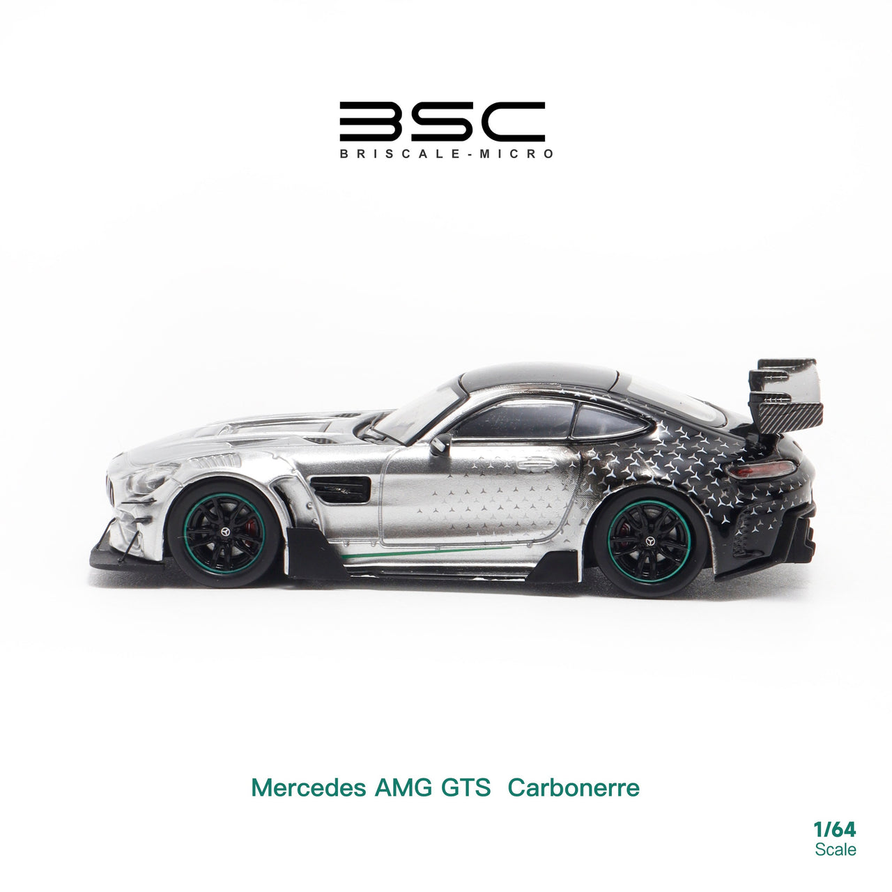 PRE-ORDER Bri Scale Micro 1:64 Mercedes Benz AMG GTS Silver Star Livery