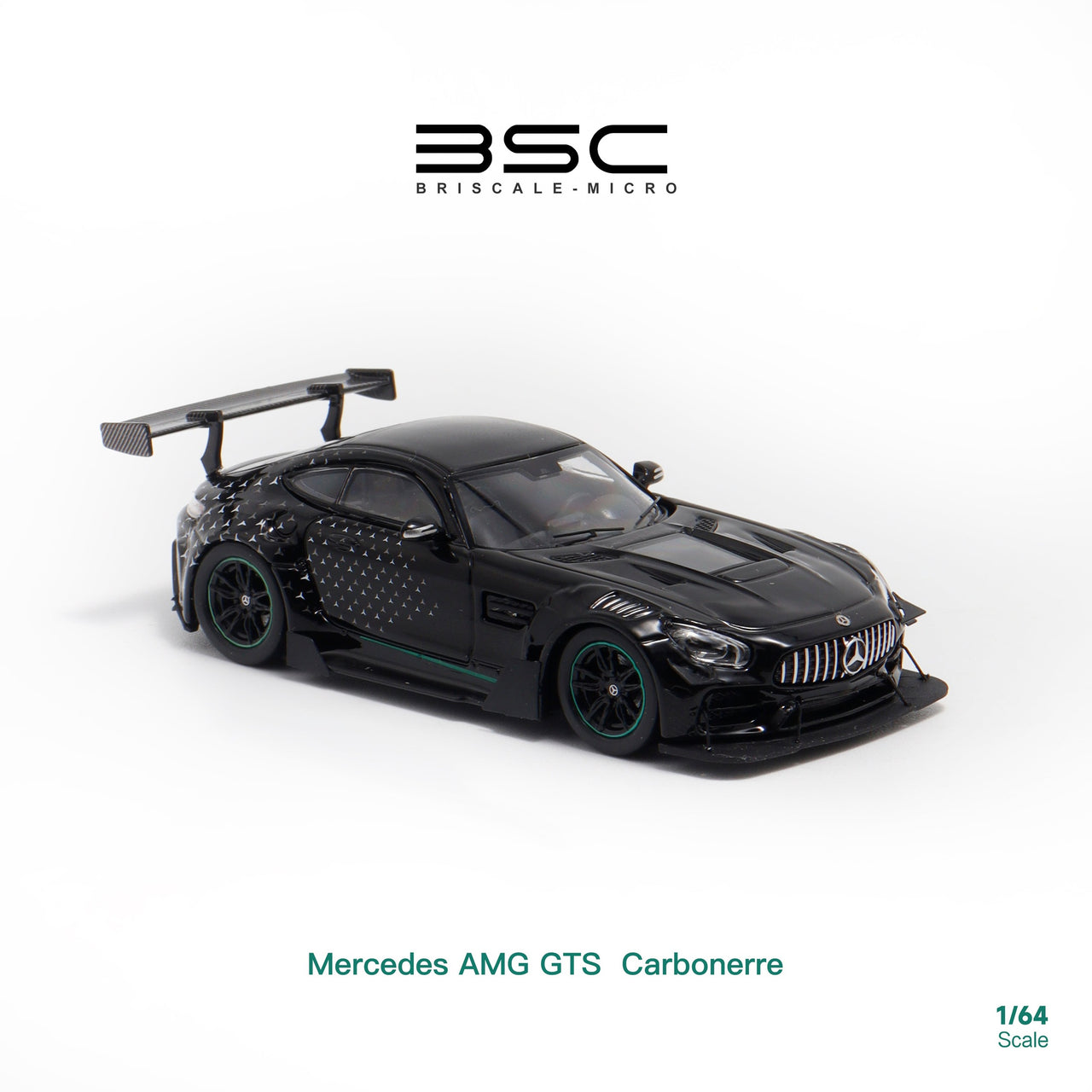 PRE-ORDER Bri Scale Micro 1:64 Mercedes Benz AMG GTS Black Star Livery Copy