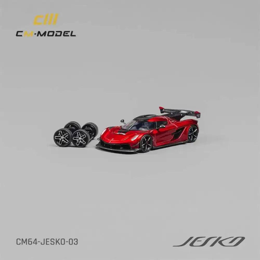 PRE-ORDER CM-Model 1:64 Koenigsegg Jesko Attack Metallic Cherry Red W/ Quick Release Wheels