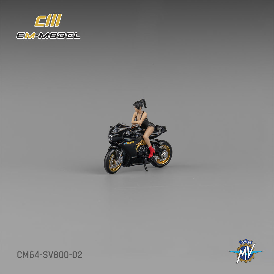 PRE-ORDER CM-Model 1:64 MV Agusta SV800 Black w/ Figure