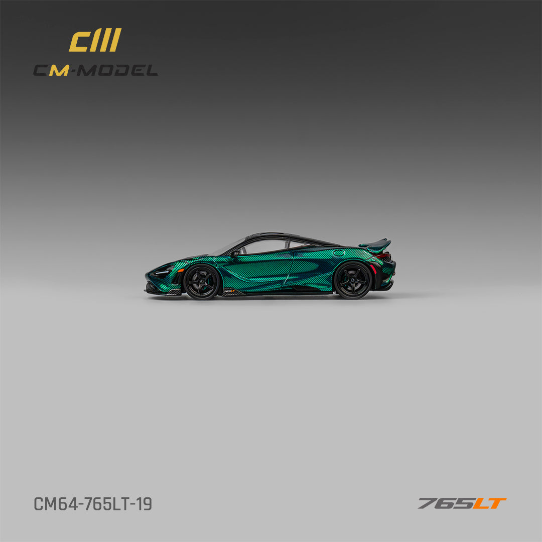 PRE-ORDER CM-Model 1:64 Mclaren 765LT Chrome Green Full carbon