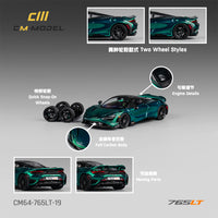 Thumbnail for PRE-ORDER CM-Model 1:64 Mclaren 765LT Chrome Green Full carbon