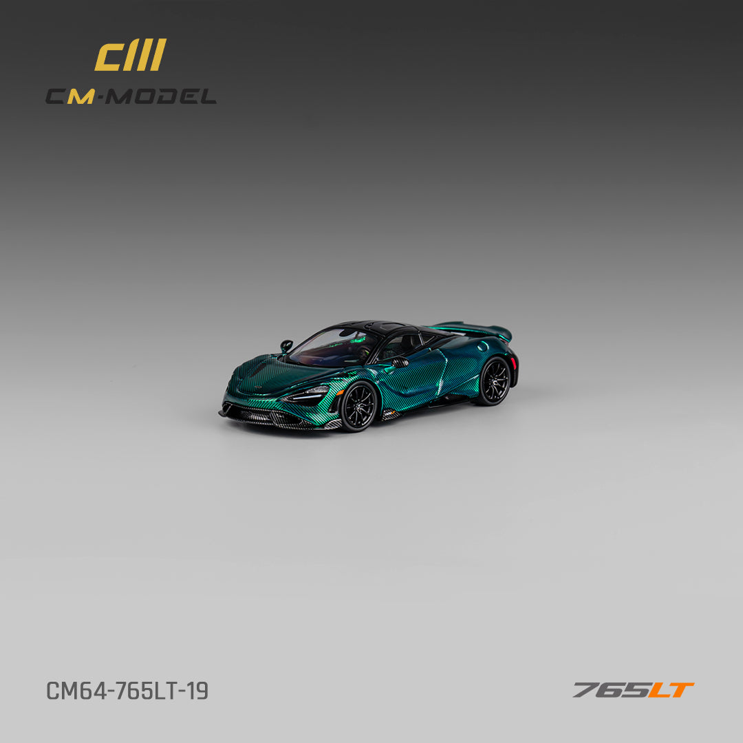 PRE-ORDER CM-Model 1:64 Mclaren 765LT Chrome Green Full carbon