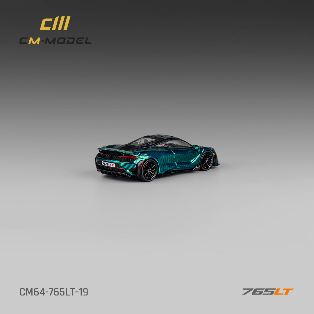 PRE-ORDER CM-Model 1:64 Mclaren 765LT Chrome Green Full carbon