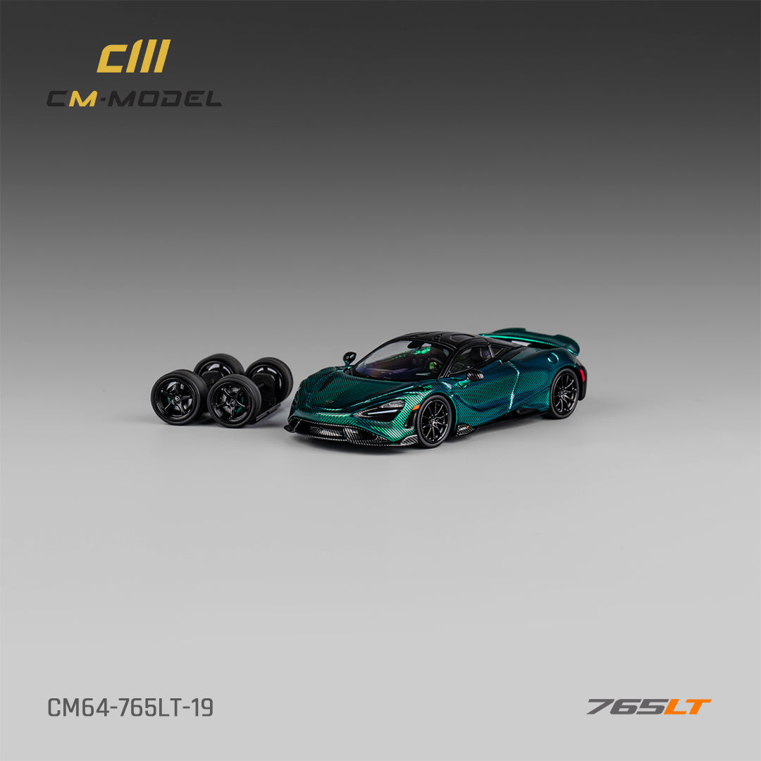 PRE-ORDER CM-Model 1:64 Mclaren 765LT Chrome Green Full carbon