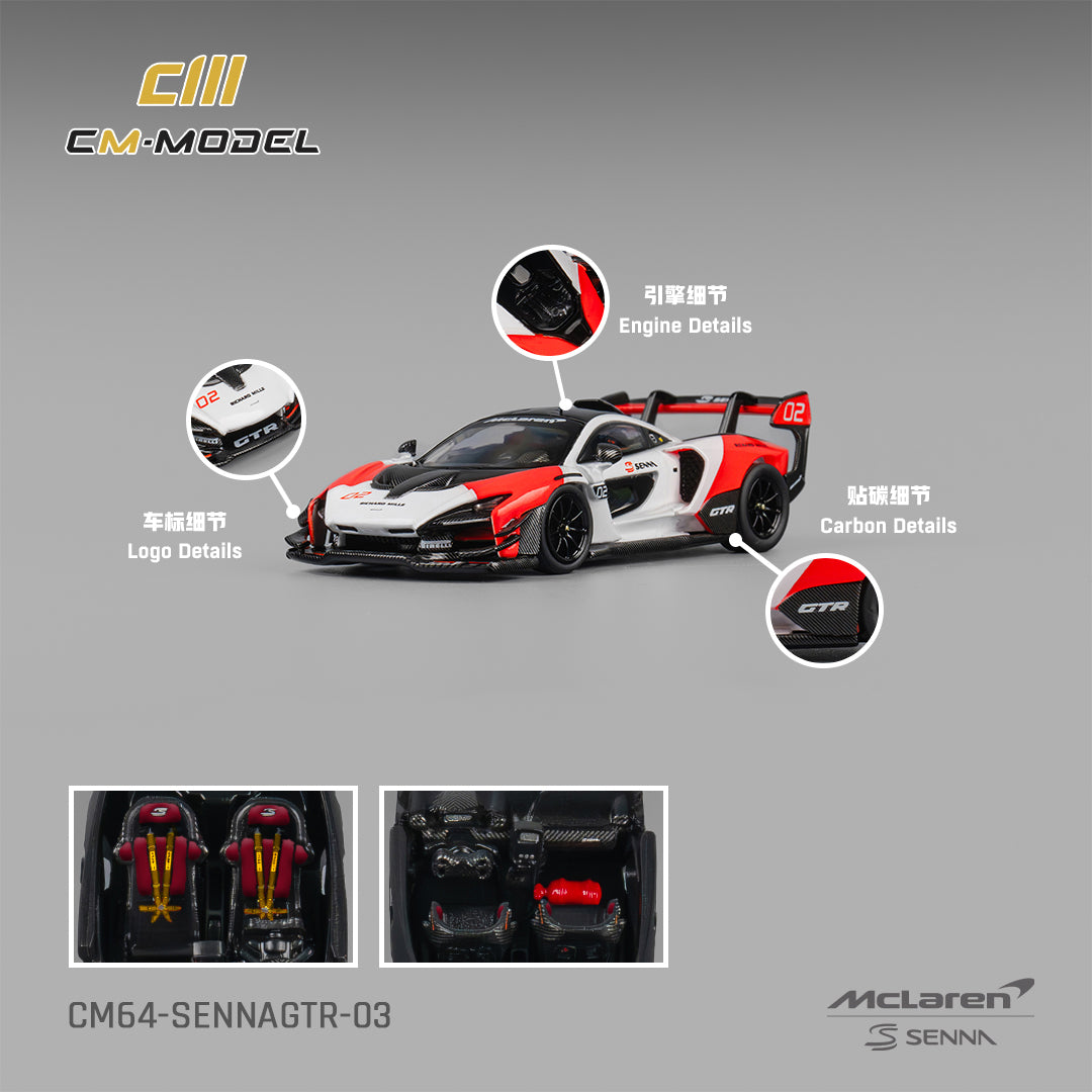 PRE-ORDER CM-Model 1:64 Mclaren Senna GTR White & Red