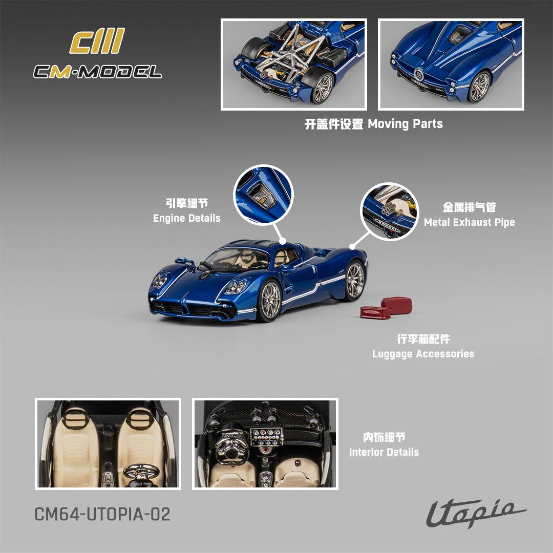 PRE-ORDER CM-Model 1:64 Pagani Utopia Metallic Blue